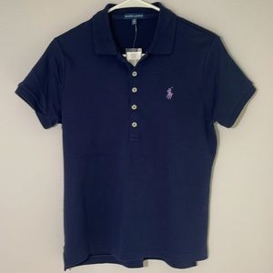 NWT Ralph Lauren classic Women’s Polo. Navy blue. Size large.